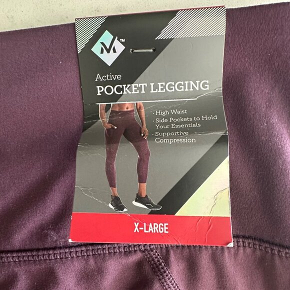 Members Mark Active Pocket Legging XL Nylon/Spandex Agate Purple High Waist Comp - Picture 5 of 7